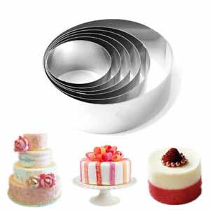 Stainless steel Round Cake rings/Pizza base cutter set of 6 (5",6",7",8",9",10")height 2"